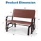 Costway Outdoor Patio Swing Porch Rocker Glider Bench Loveseat Garden Seat Steel New Borwn/Green